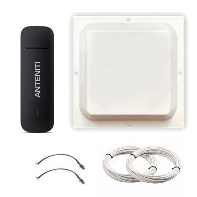 3G/4G комплект роутер anteniti E3372h-153 Антенна усиления Mimo 2х17 db планшетная + кабель+ 2 переходника 5981 фото